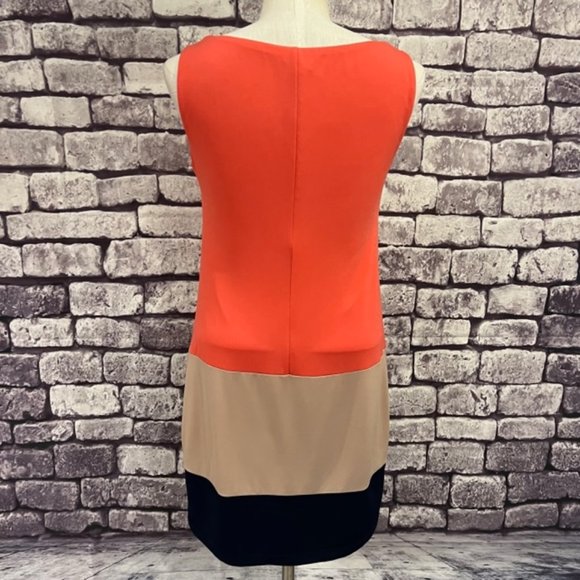 Musette Colorblock Sleeveless Draped Neck Dress Size 6 - Picture 4 of 8